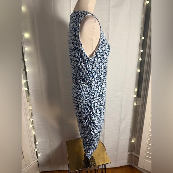 A Pea in the Pod Blue and White Sheath Midi Dress - Picture 3 of 8